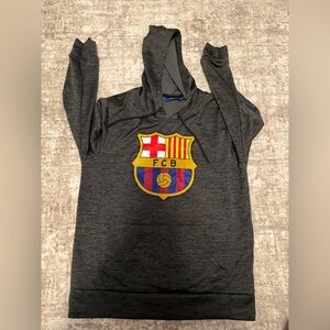 FC Barcelona Men's Hoodie in Dark Gray size M
